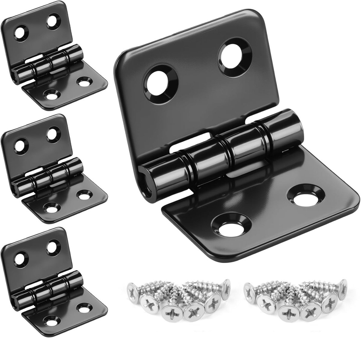 Hoge kwaliteit scharnieren 40 x 60 mm, robuuste scharnieren voor houten deuren en ramen, inclusief 36 schroeven