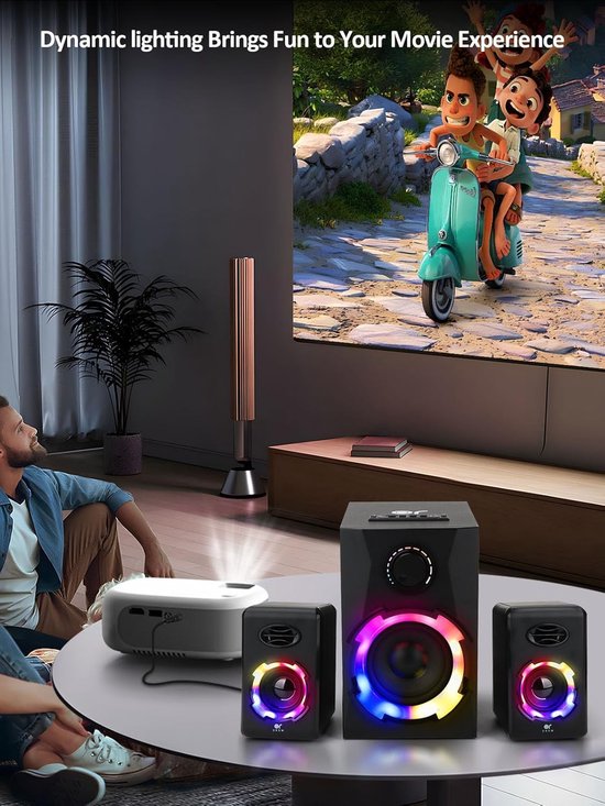 SnelShoppen - Bluetooth Computerluidsprekers met Subwoofer - 40W Draadloze PC Luidsprekers met SD, USB, AUX, Bluetooth - Ideaal voor Feest, Gaming, Th — afbeelding 5