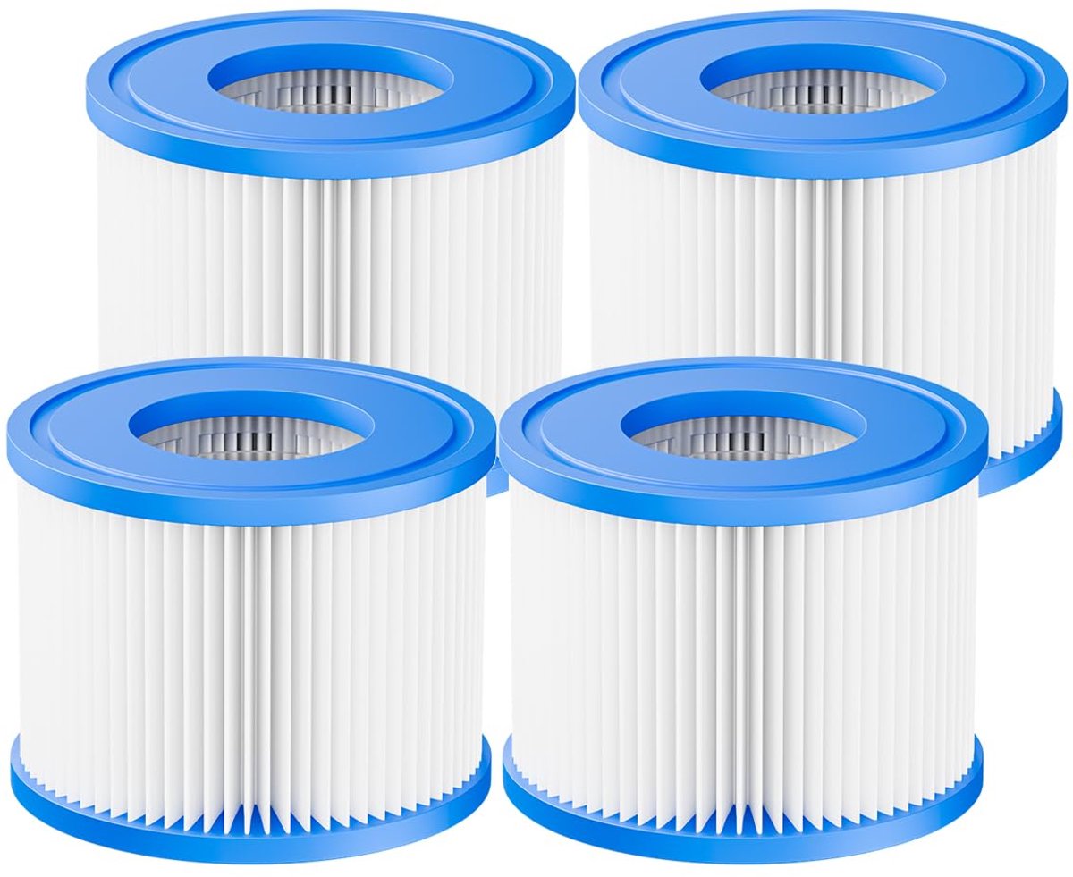 SnelShoppen - DAYEAR Hot Tub Spa Filter Type VI voor Bovengrondse Zwembadfilter 4 Stuks - Hoogwaardige Waterfilter voor Opblaasbare Jacuzzi's en Zwemb