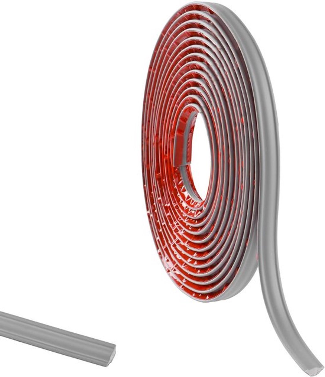 Flexibele PVC Hoekstrip in Mat Grijs, Zelfklevende Laminaatafwerking voor Wanden, Plafonds en Vloeren, Kit voor Plinten en Moulding (2.5M, 12mm*6mm)