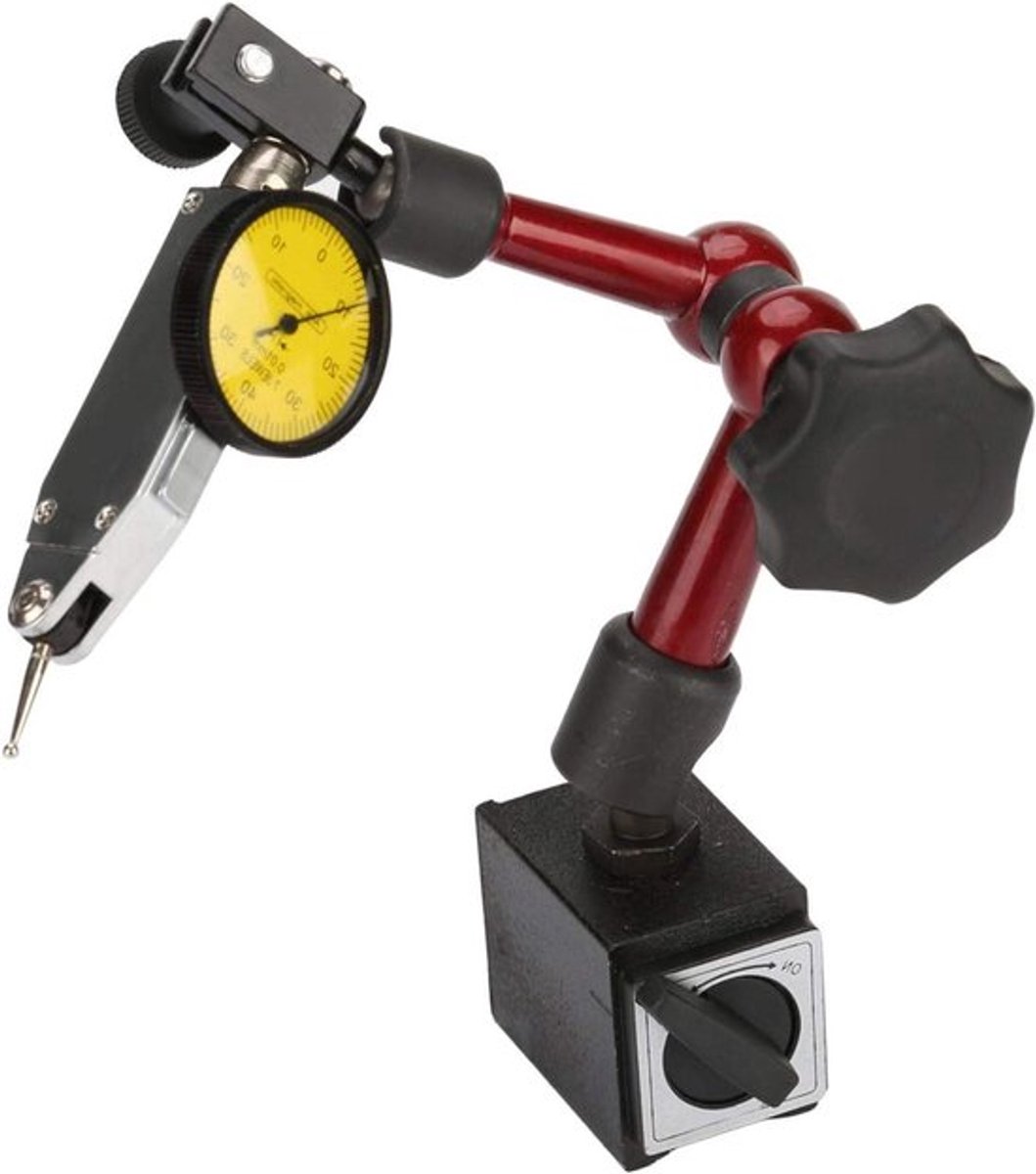 Testmeter met hendel, sterke magnetische meethouder en flexibele basishouder met hefboomwijzerplaat - nauwkeurige meetindicator voor precisieklussen