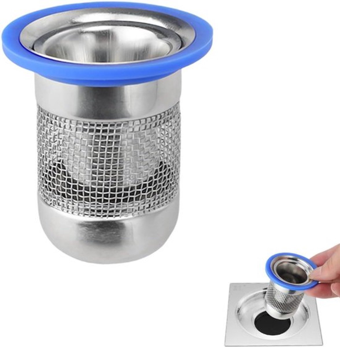 Geurafsluiter met filternet voor douche en keuken, afvoerstopper tegen insecten en geur