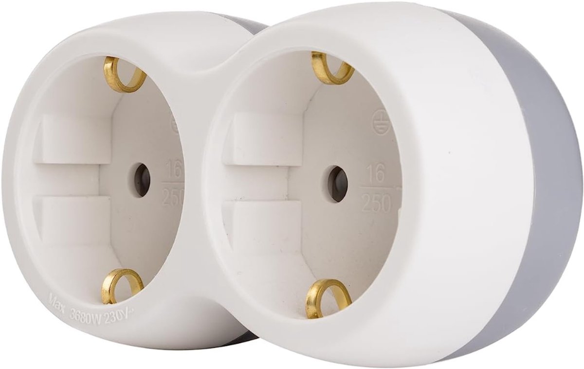 ApexArte® Dubbele Stekker voor Stopcontact - Tweeweg Stekker - Verdeelstekker - Wit