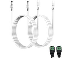 5 Meter Verlengkabel met 1 Aansluiting voor LED-Strips, TV-Boxen en Bewakingscamera's - 2-Pack Wit met KSIPZE, Grovee, Nokia 8010, TX3 Mini+, Univivi en Tonton