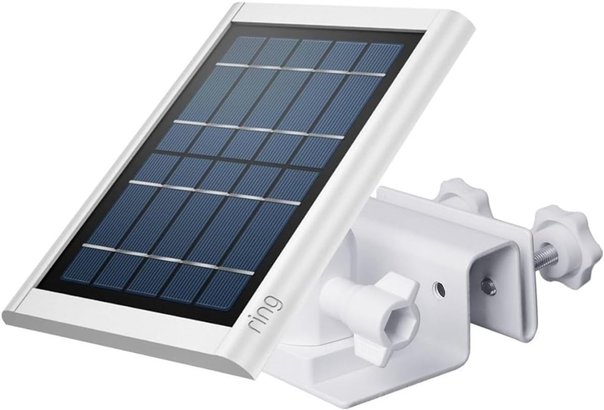 SnelShoppen - Dakgoothouder voor Zonnepaneel en Buitencamerahouder, Verstelbare Camera Houder voor Ring Stick Up Cam, Ring Outdoor Camera Plus, Wit, P