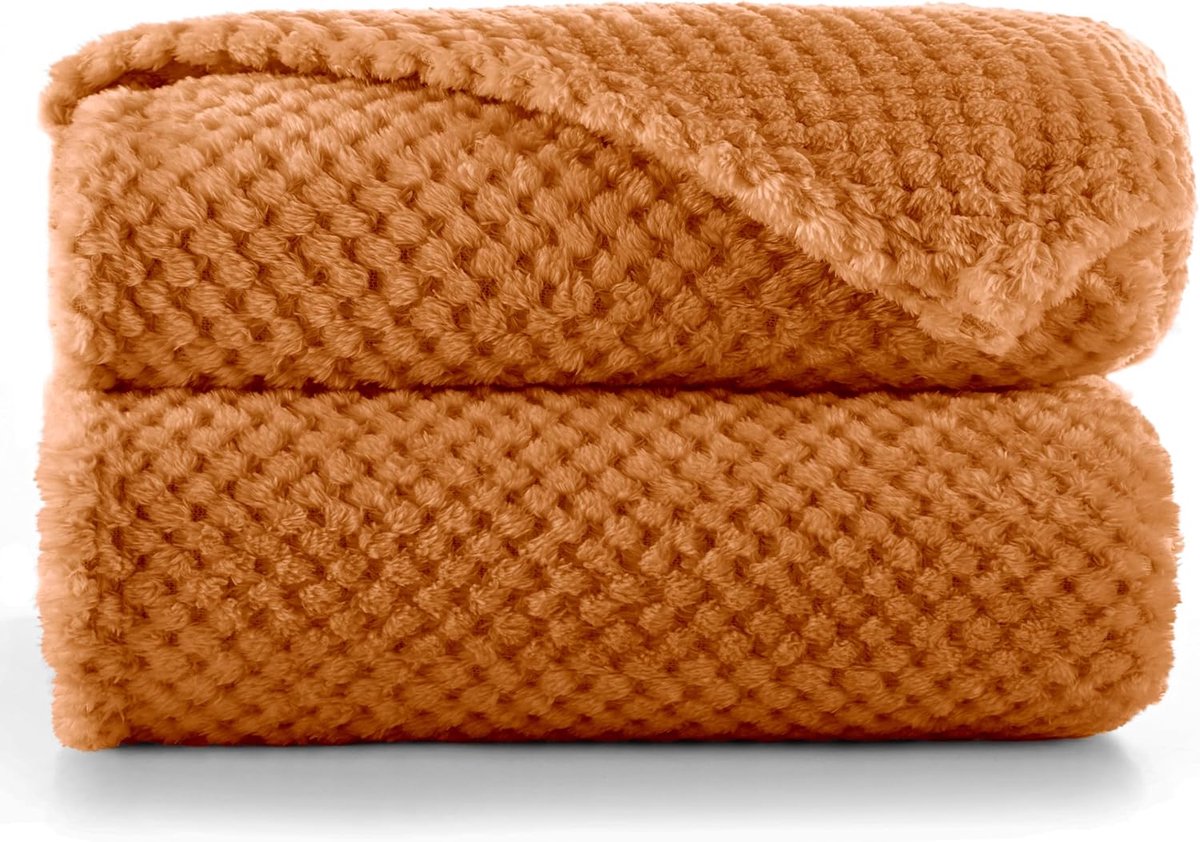 SnelShoppen - Cuddly Dekbedovertrek 150x200 cm Microvezel, Fleece, Zacht en Knuffelig, Scandinavisch Stijl, Fox Rood, Perfect als Deken of Sofa Throw