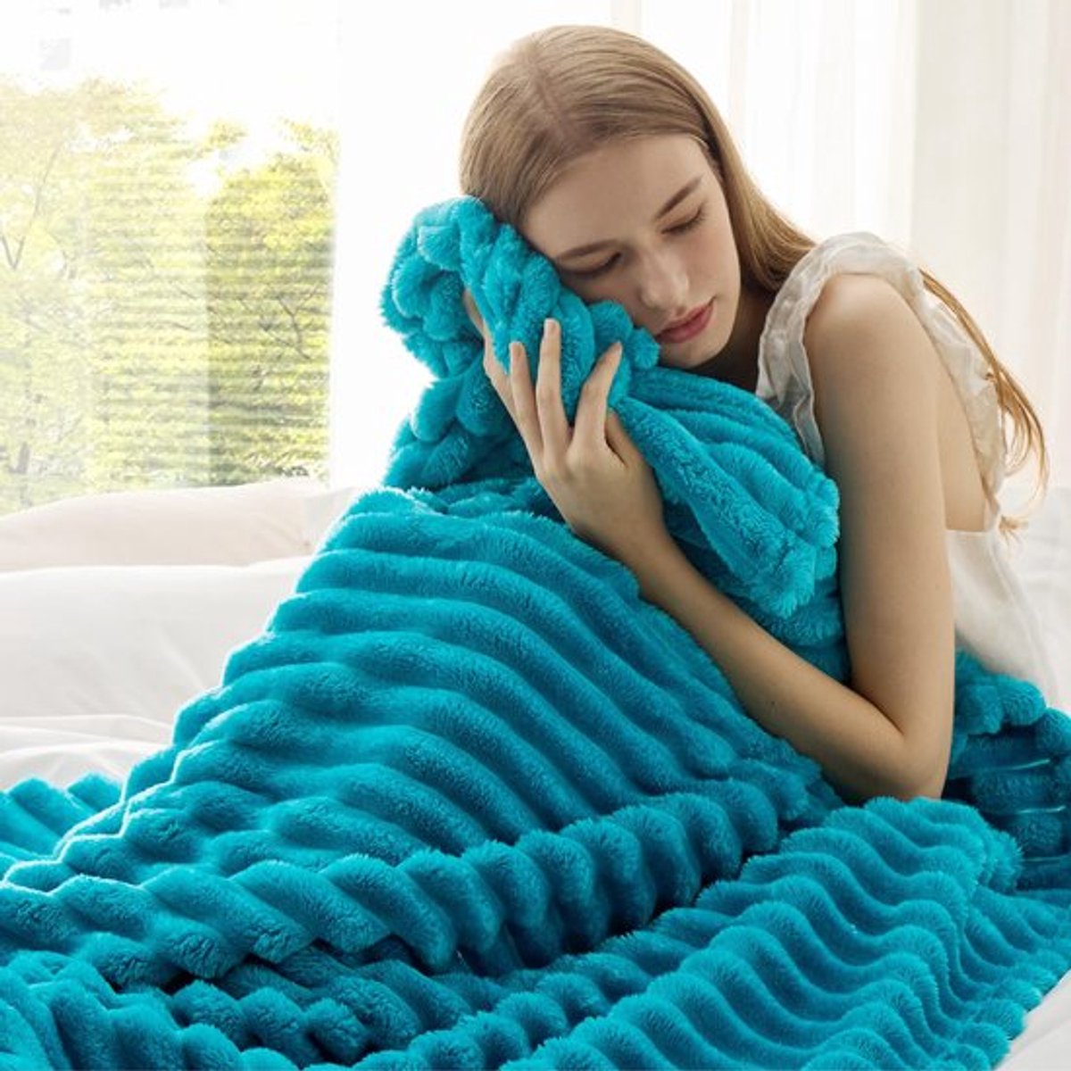 Fleecedeken 150x200 cm - Zacht - Warm - Grof Corduroy - Bankdeken - Sherpa Soft - Comfortabel
