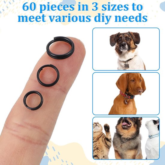 60 Stuks Rvs Sleutelhangers Splitringen Mini Sieraden Maken Met Dubbele Springringen en O-Ringen voor Kettingen en Knutselen (7mm/8mm/10mm) — afbeelding 3