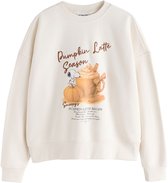 Next - Dames - Sweatshirt met Pumpkin Latte Snoopy-print - Crème