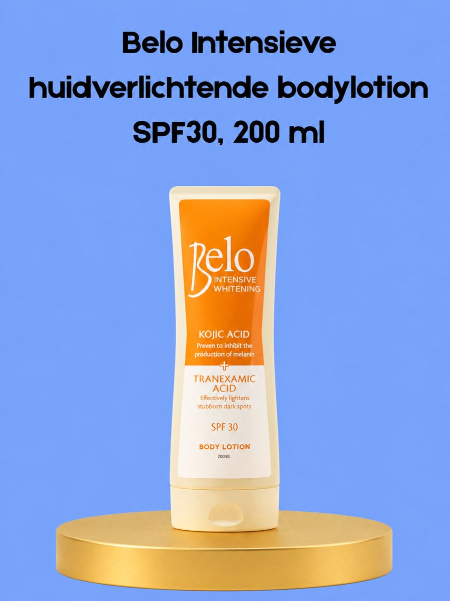 Belo Intensive Skin Lightening Body Lotion SPF 30 – 200 ml – Verhelderende & Beschermende Body Lotion – Verminderde Donkere Vlekken, Egaliseert de Huidtint & Beschermt tegen UV-stralen – Voor een Gladde, Stralende & Gezonde Huid