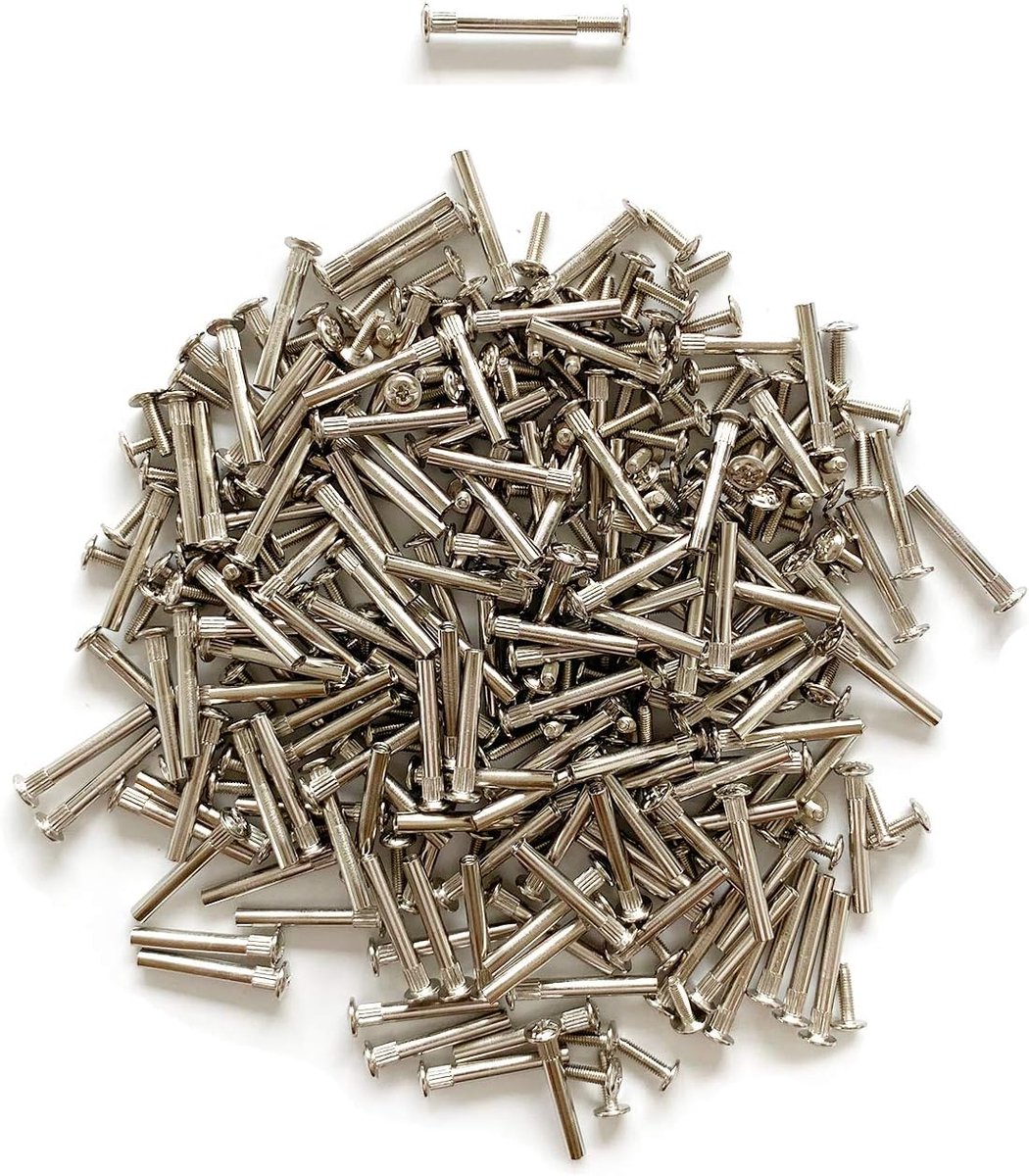 Verbindende Schroeven Bouten M5 voor Garderobe Keukenkast Meubels Korpus Unit Connectors Verbindingsstukken met Mouwen in Vernikkeld 150 Sets voor Hout Dikte 35-45mm