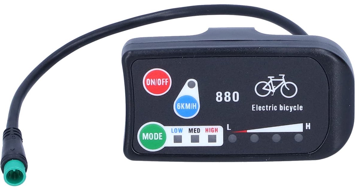 SnelShoppen - Display 36V 48V Fietscomputer, Compatibel met KT-LED880, 5-pins Connector voor Elektrische Fietsaccessoires, Perfect voor Fietstocht en