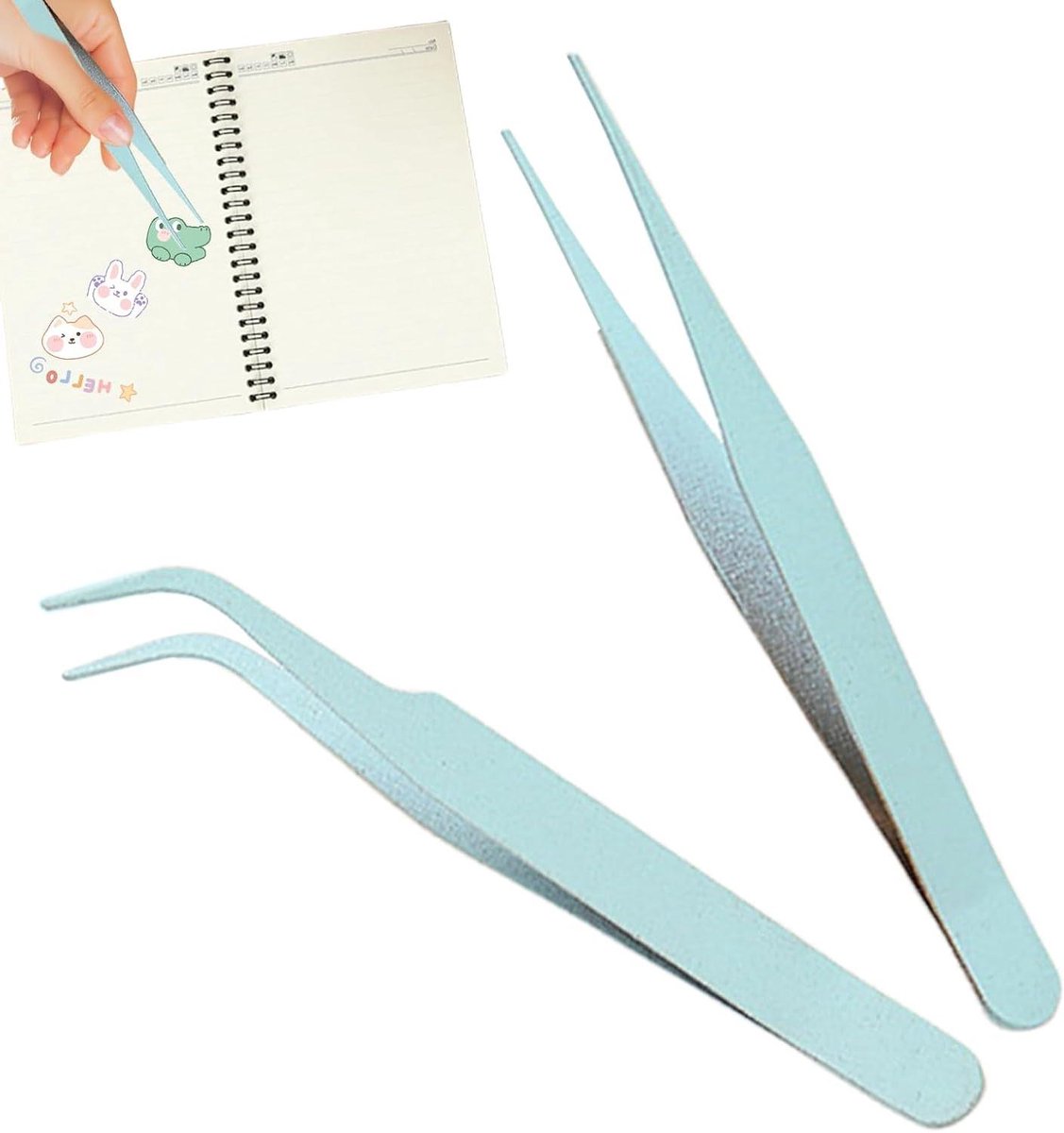 Elleboogpincet - Recht Pincet - Knutselen en Hobby - Roestvrij Staal - 10 cm - Groen