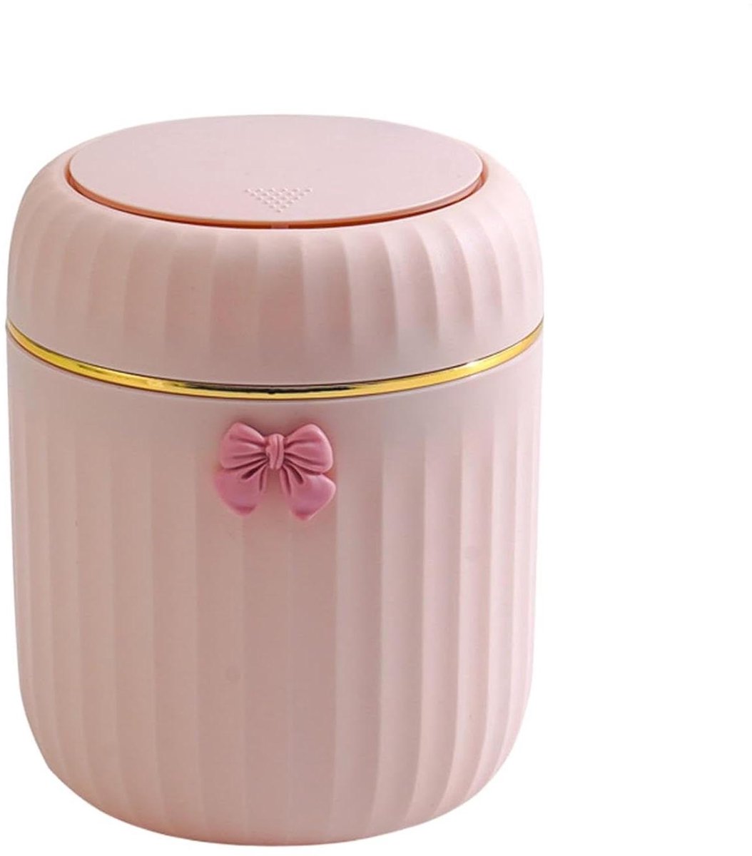 Aanrecht Prullenbak - Tafel Prullenbak - Afval Beheren - Drukdeksel - 16.5 cm - Roze