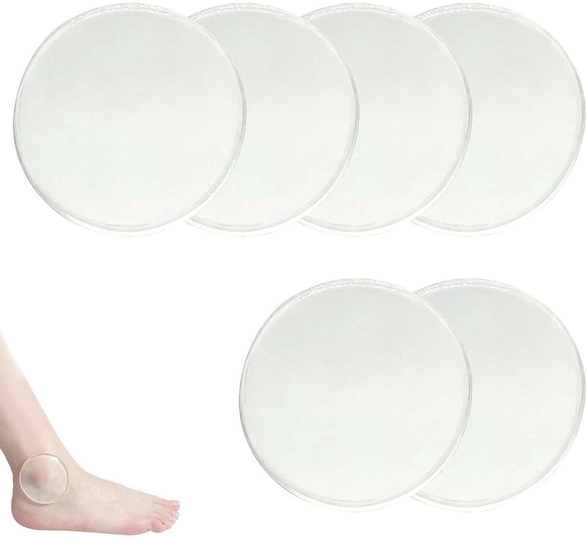 Enkelbeschermers Gelpads - Siliconen Enkelpads - Pijnverlichting Enkels - Huidvriendelijk Siliconen - 6 stuks - Transparant
