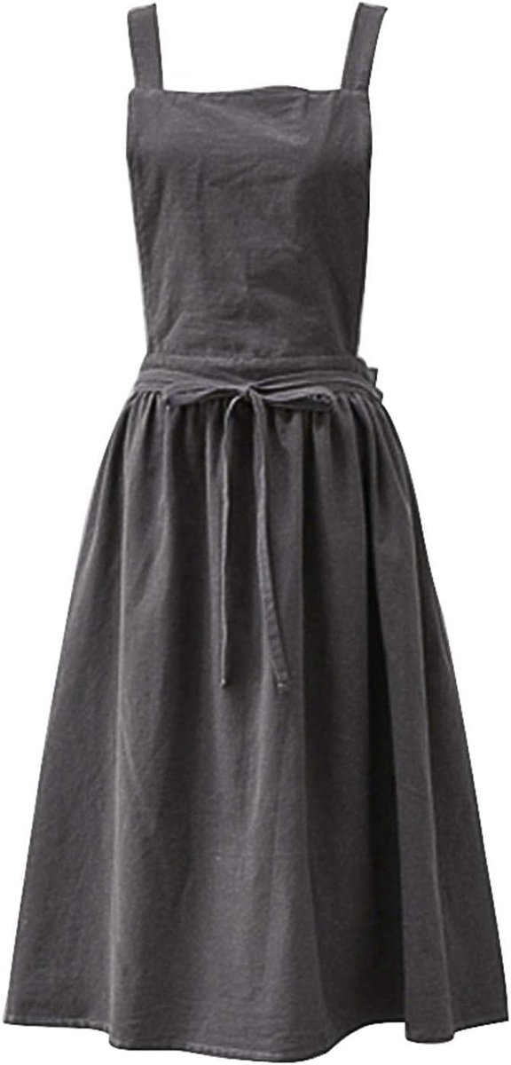 Schorten Effen Kleur Japanse Stijl Kruis Achterkant Schort Retro Literatuur Kunst Bloemenwinkel Kleding voor Dames Keuken Kookschorten