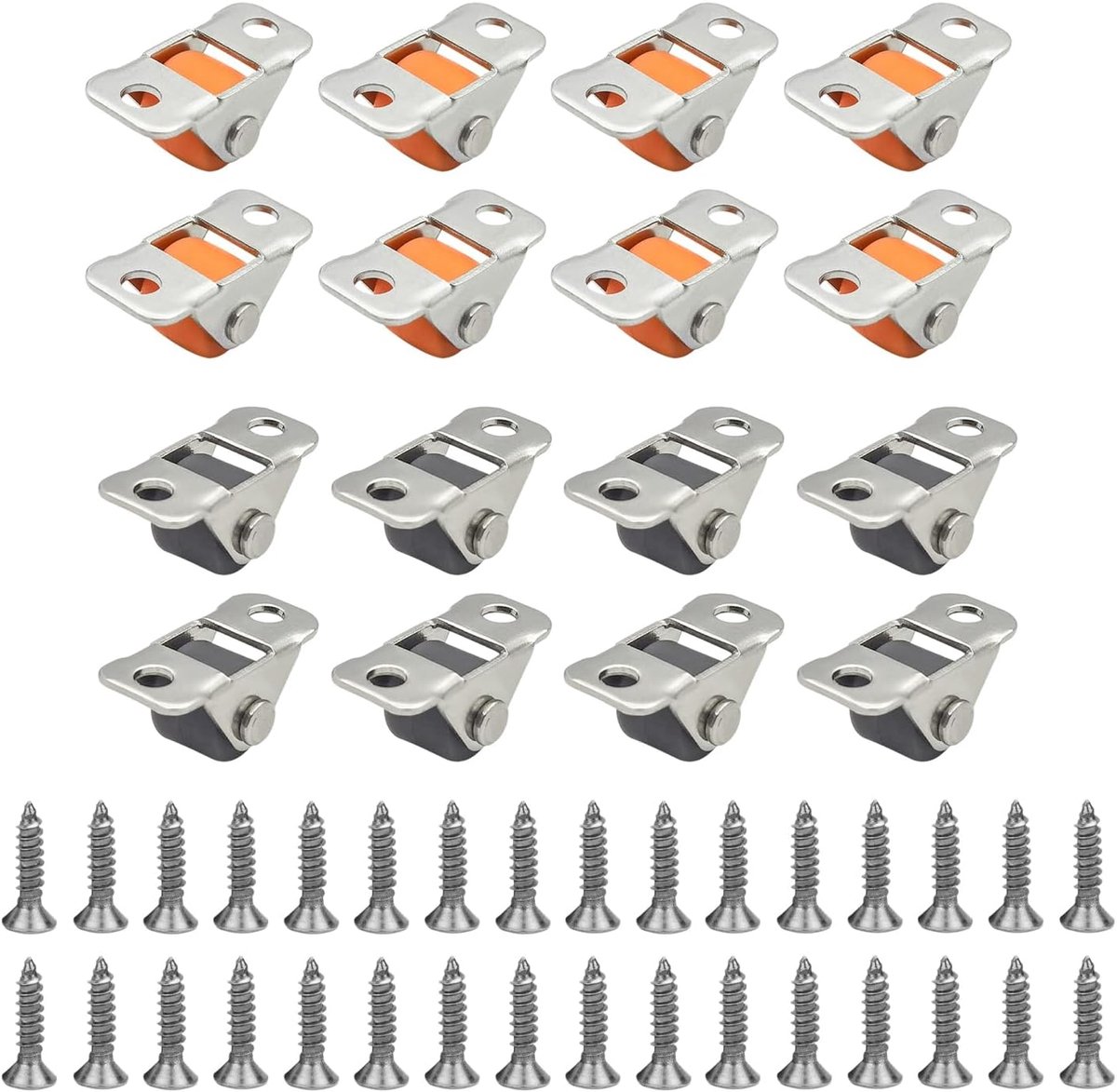 16 Stille Lineaire Wielen En 32 Schroeven, Sterke Dragende Meubelrollen, Rubberen Directionele Katrollen, Meubelaccessoires, Geschikt Voor Laden, Nachtkastjes, Babybedjes.