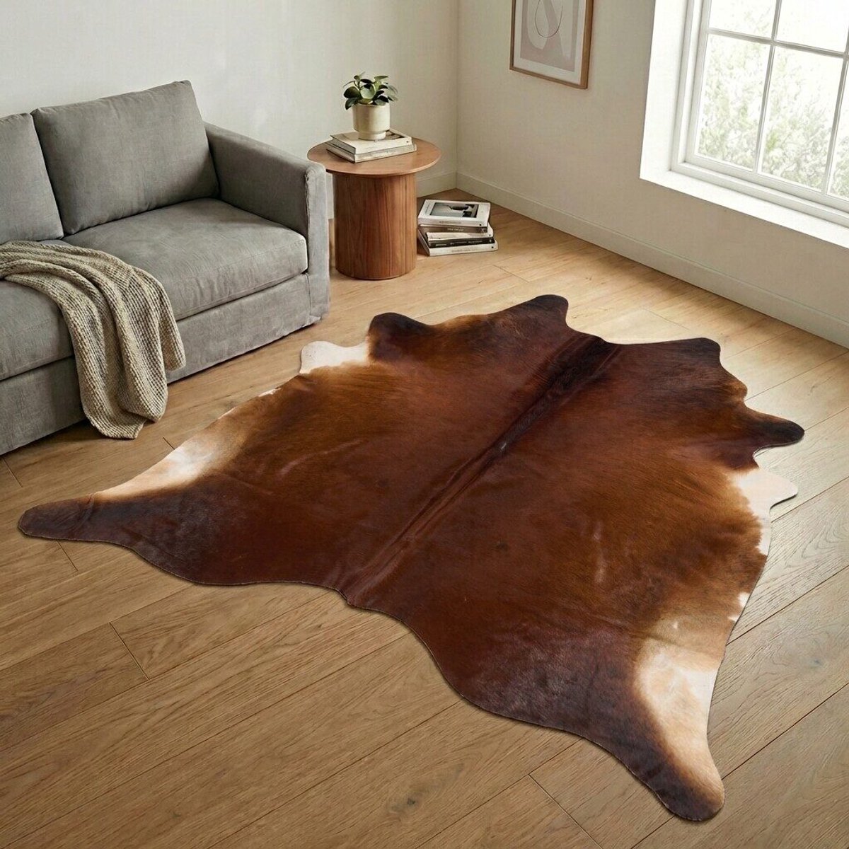 Koeienhuid Vloerkleed XXL (Extra Groot) - Effen-solid - 232 x 231 cm - Koeienkleed / Koeienvel / Dierenvel / Dierenhuid / Koehuid Tapijt