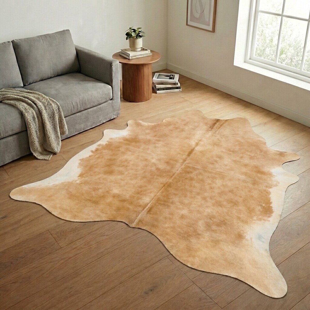 Koeienhuid Vloerkleed XXL (Extra Groot) - Effen-solid - 238 x 215 cm - Koeienkleed / Koeienvel / Dierenvel / Dierenhuid / Koehuid Tapijt