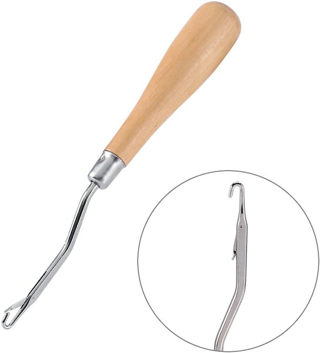 Bent Latch Hook Crochet Naald Latch Hook met houten handvat Naaldhaak Gereedschap