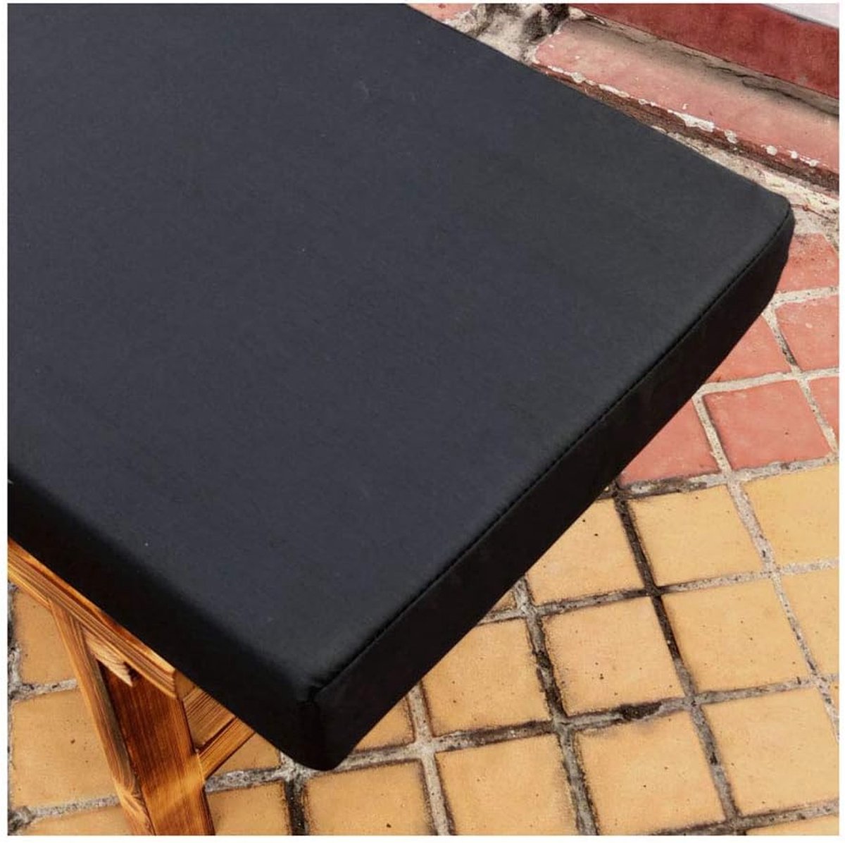 wangk lang bankkussen 2 3 4-zits Bench Pad Kussen Antislip Verwijderbare Wasbare Tuin Patio Bench Swing Mat voor Indoor Outdoor Meubels Outdoor Kussen -Zwart 120×50×5cm (47×19×2in)
