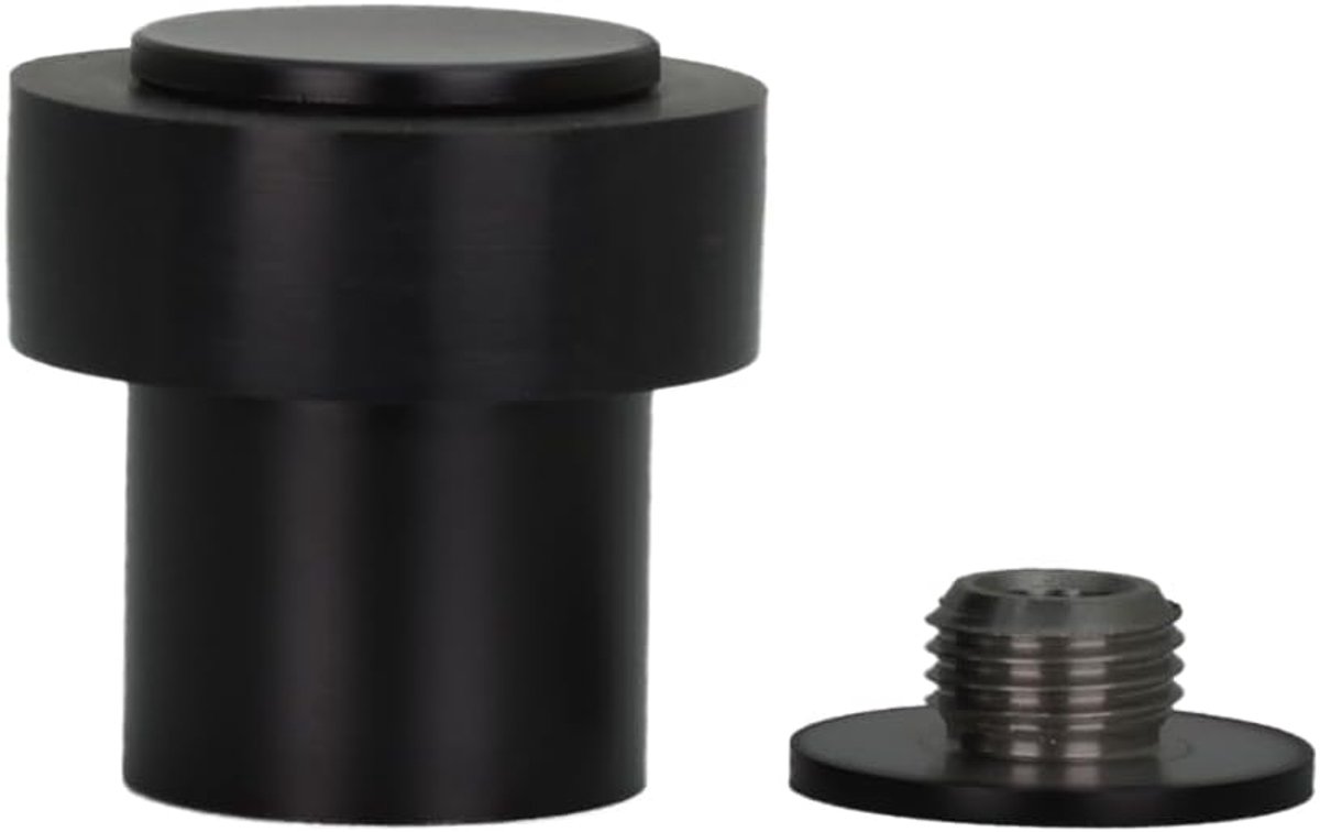 Herrajes Deurstopper | roestvrij staal | Ø 24 x 35 mm | geschroefde schroefvoet | zwart gelakt | inclusief schroef + klempluggen | model I-199/24X35CBNG