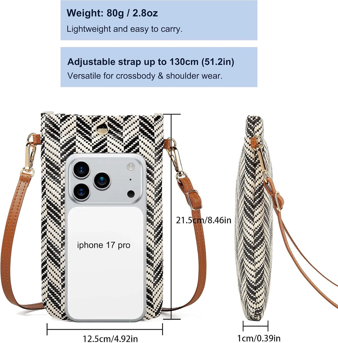 Crossbody Vrouwen Mobiele Telefoon Portemonnee Tas Met Verstelbare Schouderriem, Crossbody Schouder Stro Bag, Portemonnee Portemonnee Geschenken