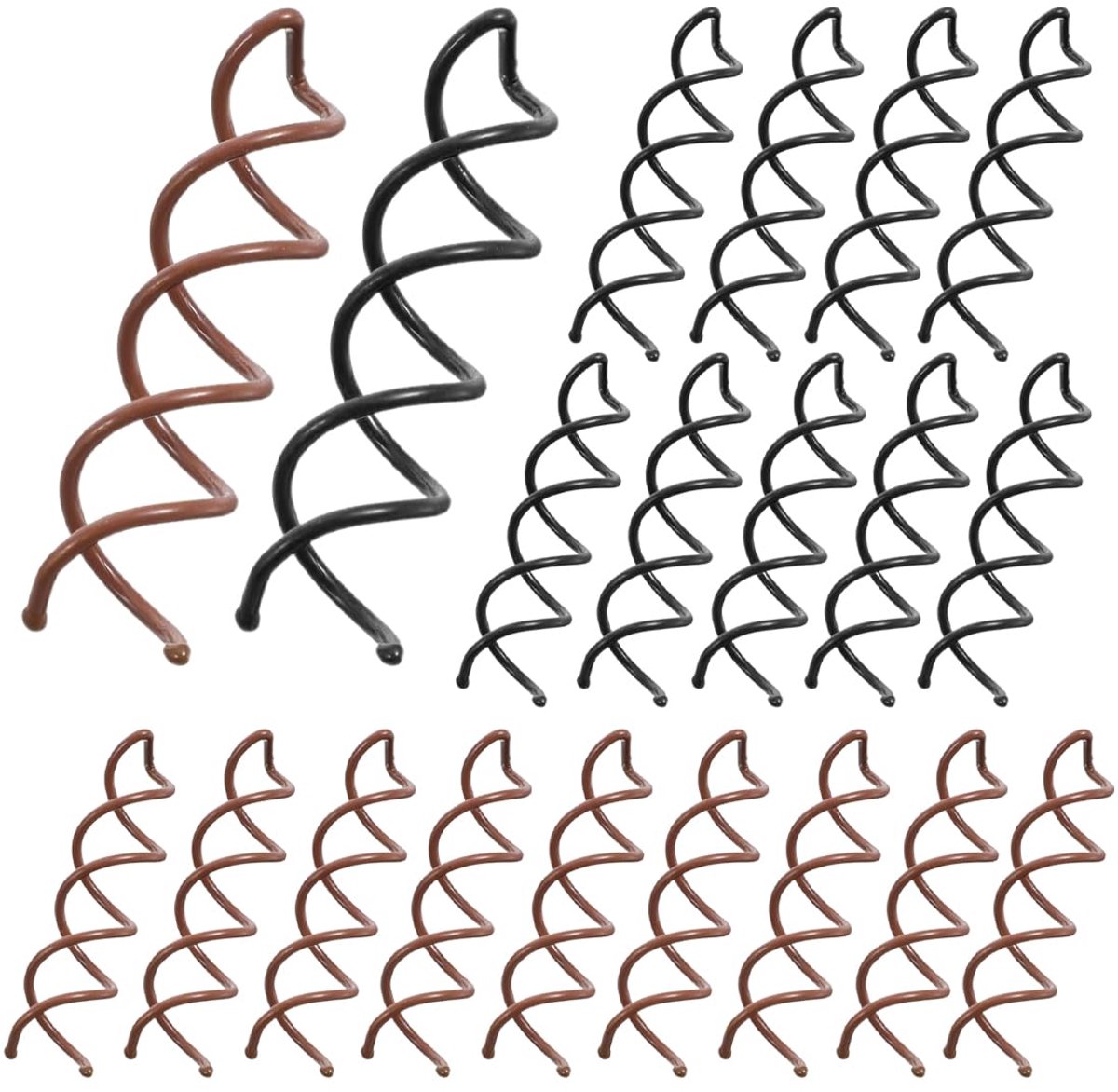 20 stuks spiraalvormige haarspelden, haarknopmaker, haarspelden, krullen, metalen spiraal-pin, spiraalhaarspelden voor meisjes en vrouwen