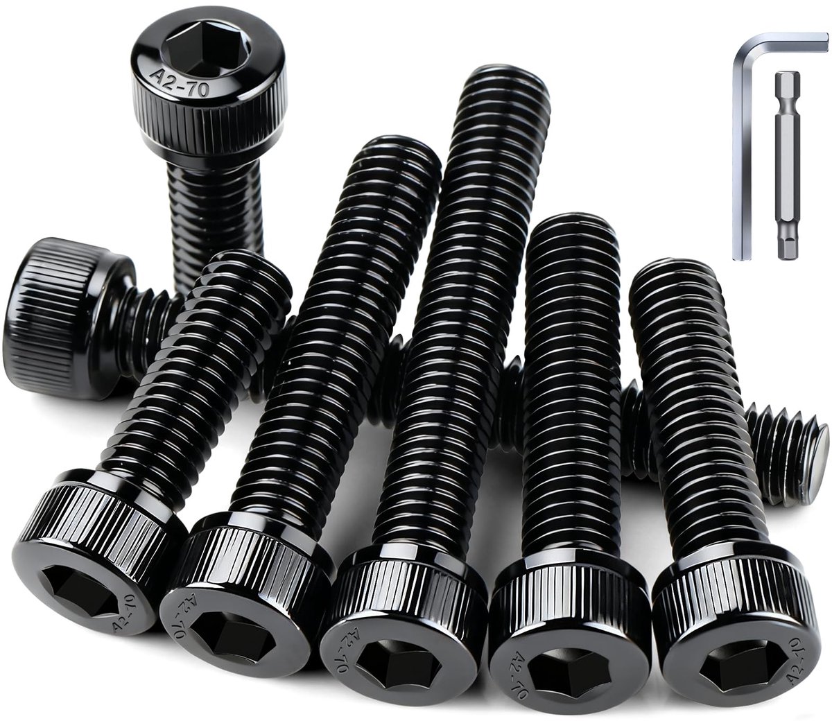 Cilinderschroeven met inbus M4x20 mm, 30 stuks schroeven, roestvrij staal A2 V2A, cilinderkopbouten DIN 912/ISO 4762, zwarte inbusschroeven, zeskantschroeven voor het bevestigen van tafelpoten