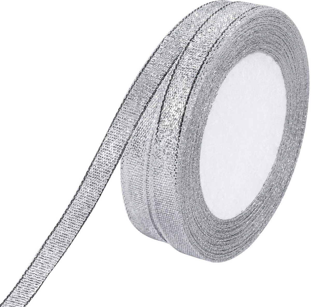molshine 10 mm x 45 m Zilveren Organza Linten voor knutselen, knutselen, cadeauverpakking, festivaldecoratie (zilver, 10 mm (3/8 inch)