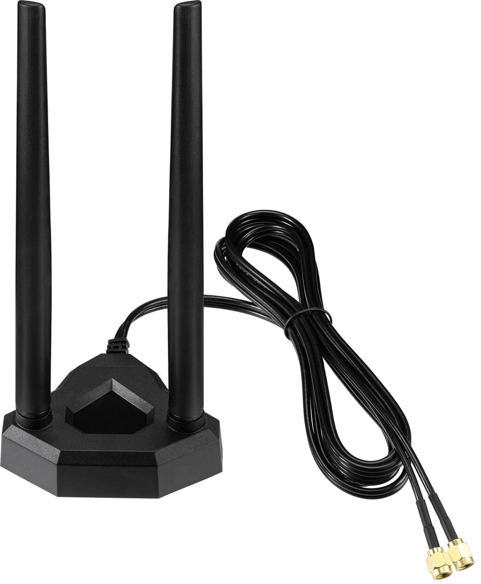Dual Band WiFi-antenne 2.4 GHz 5 GHz RP-SMA WiFi-antennes met 7 ft Verlengkabel voor PC Desktop Computer PCI PCIe WiFi Bluetooth-kaart Draadloze Netwerkrouter