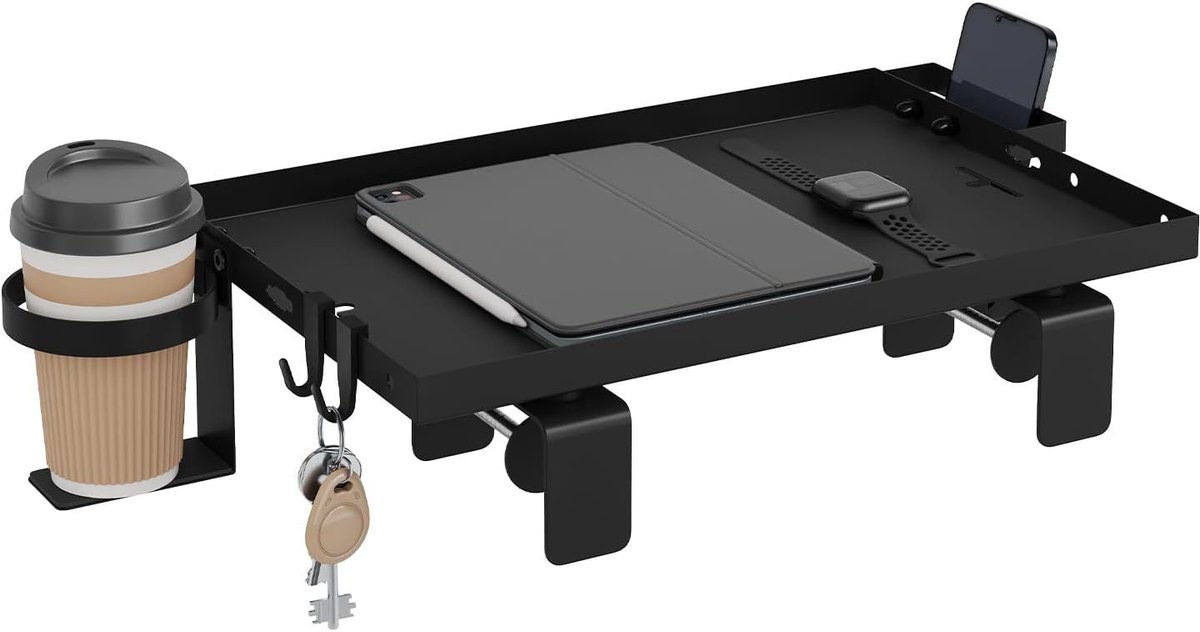 SureDeal® - Ophangbaar - Nachtkastje - Bed - 47x25x10,5 cm - Zwart