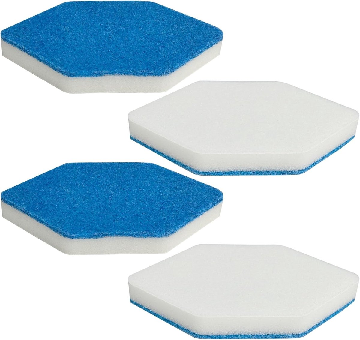 Set van 4 Vervangingen voor Badkamer- en Badmoppen – Multi-Flat Spons voor Grondige Reiniging en Onderhoud