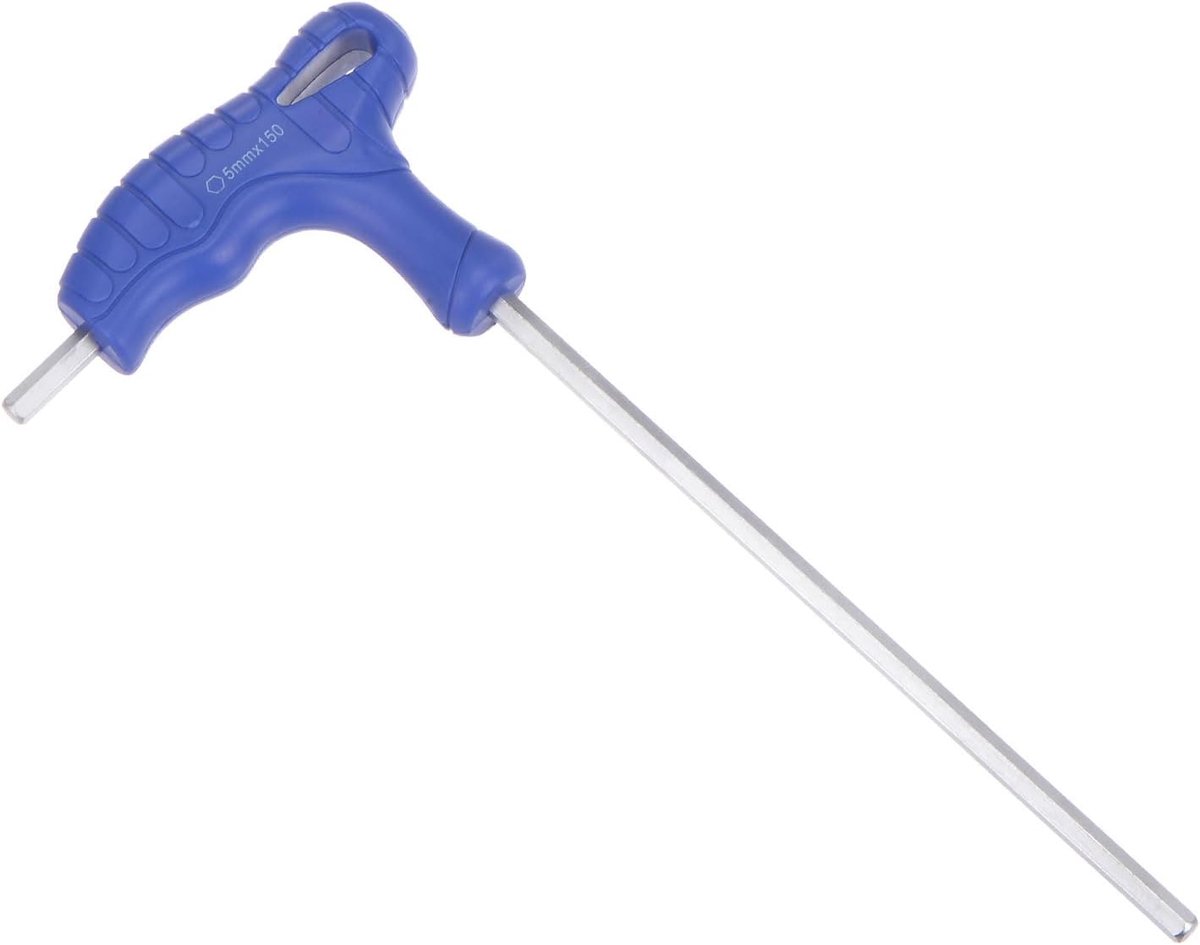 zeskantsleutel, 5 mm Hex, CR-V stalen metrische T-sleutel blauw - (Toepassingen: voor basic huisreparatie en mechanisch onderhoud), 1-delig