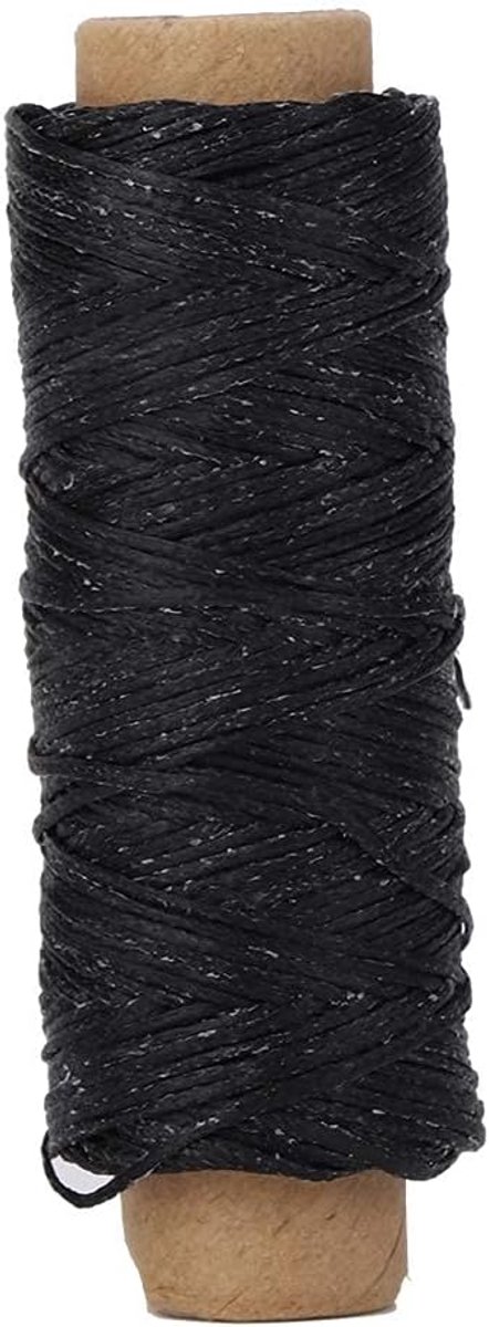 Gewaxte Naaigaren, 150D/16 50m Lederen Craft Schoenen Reparatie Hand Borduurwerk String voor Hand en Machine Naaien DIY Craft Zwart