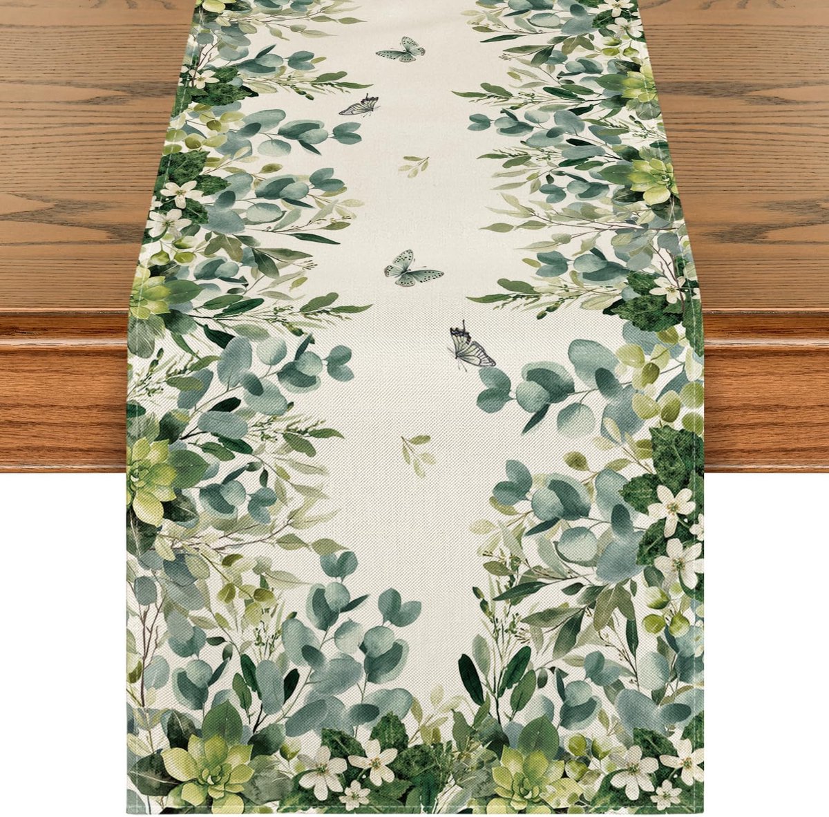 Mode Tafelloper Eucalyptus bladeren lente seizoensgebonden zomer keuken woondecoratie vakantie party decoratie 40 x 180 cm