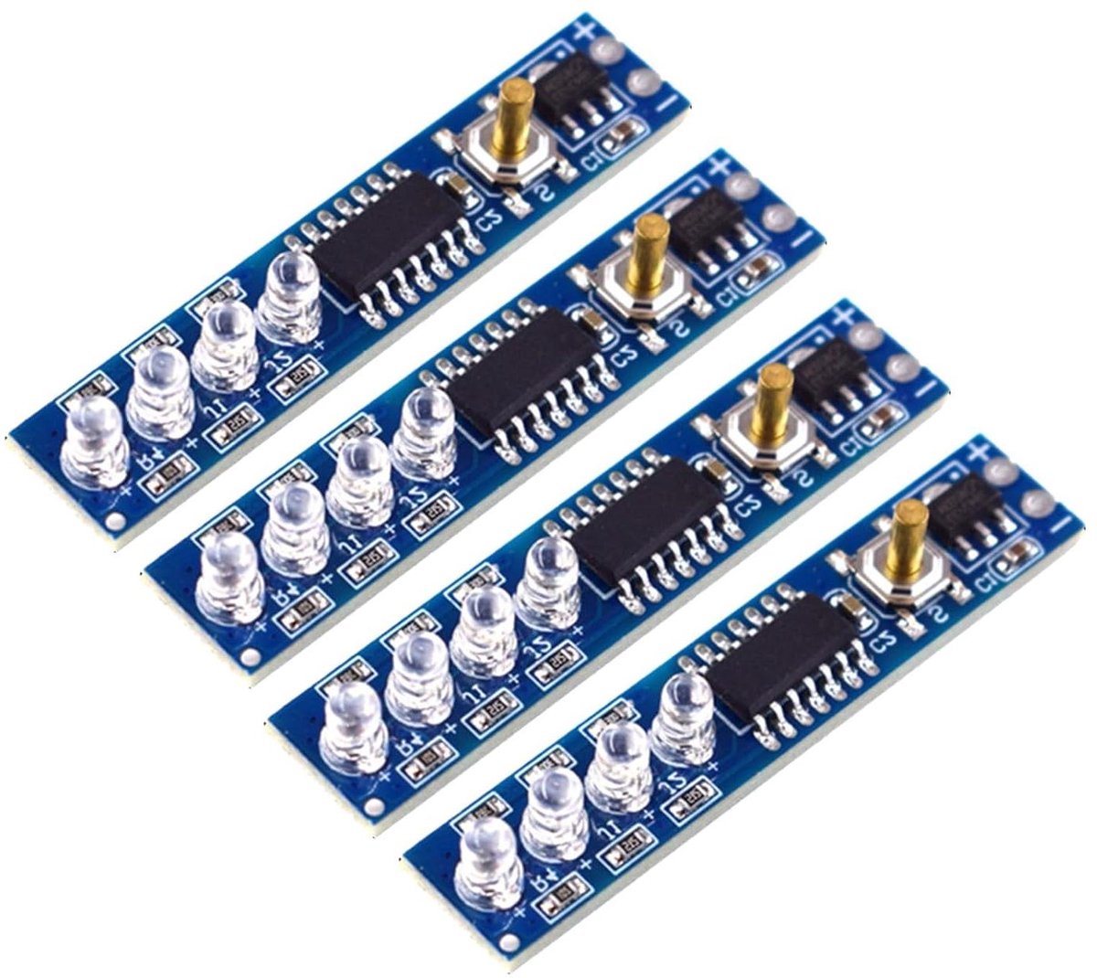 Batterij Tester - Energie Monitor - Batterij Controle - 4 Fase Indicatie - 30 x 80 x 10 mm - Blauw