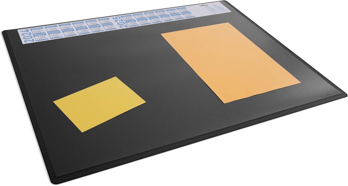 bureauonderlegger met jaarkalender, 65 x 50 cm, anti-slip, PP, Made in Germany, zwart