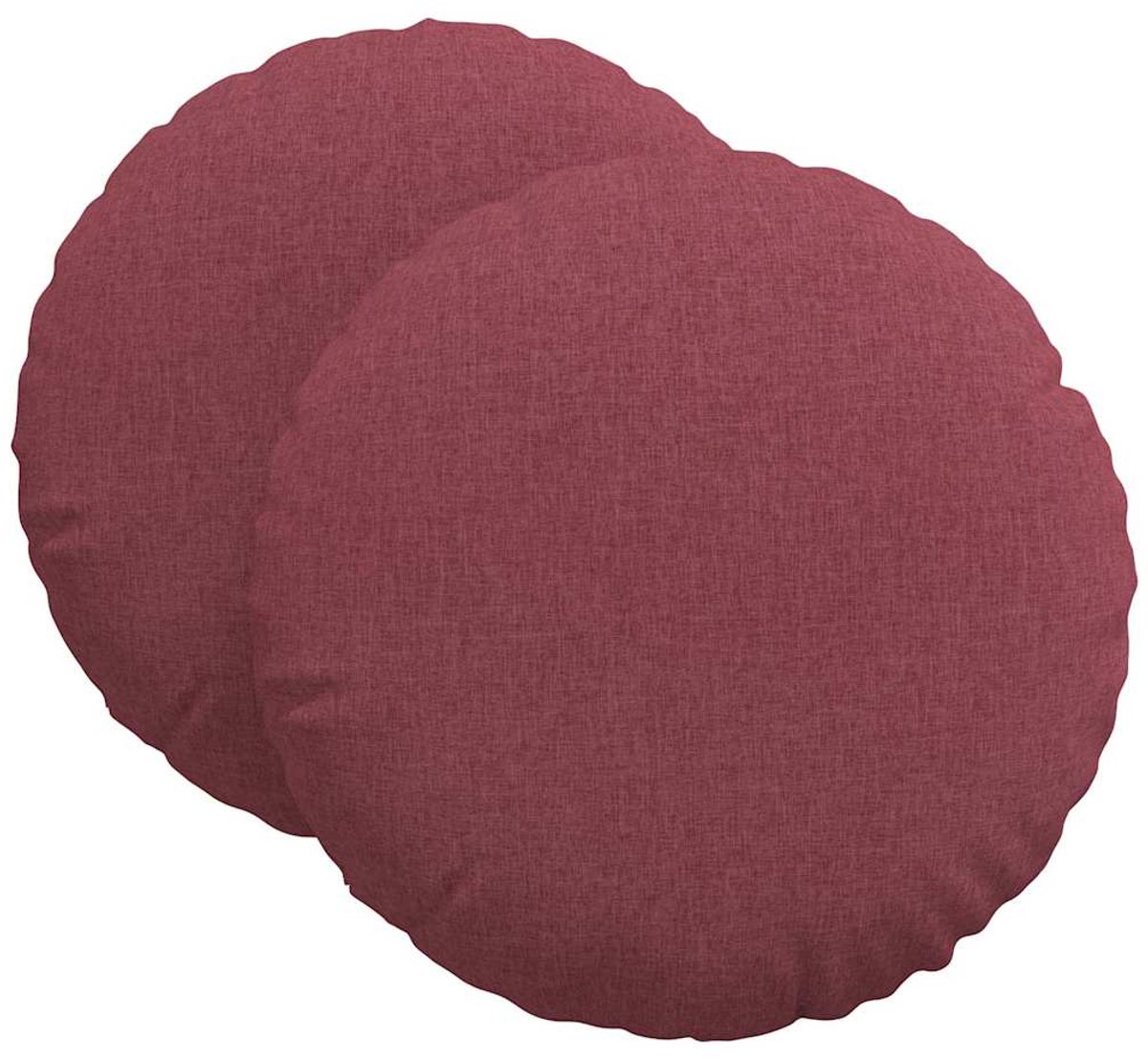 vidaXL - Zitkussens - 2 - st - Stof - Wijnrood - Ø60 - x - 21 - cm