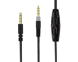 Alpha reservekabel voor HyperX Cloud Alpha, Cloud Mix, Cloud Flight, Logitech G633, G933 gaming-headset, 3,5 mm audio-AUX-kabel met inline mute-schakelaar en volumeregeling (geen microfoon, 1,5