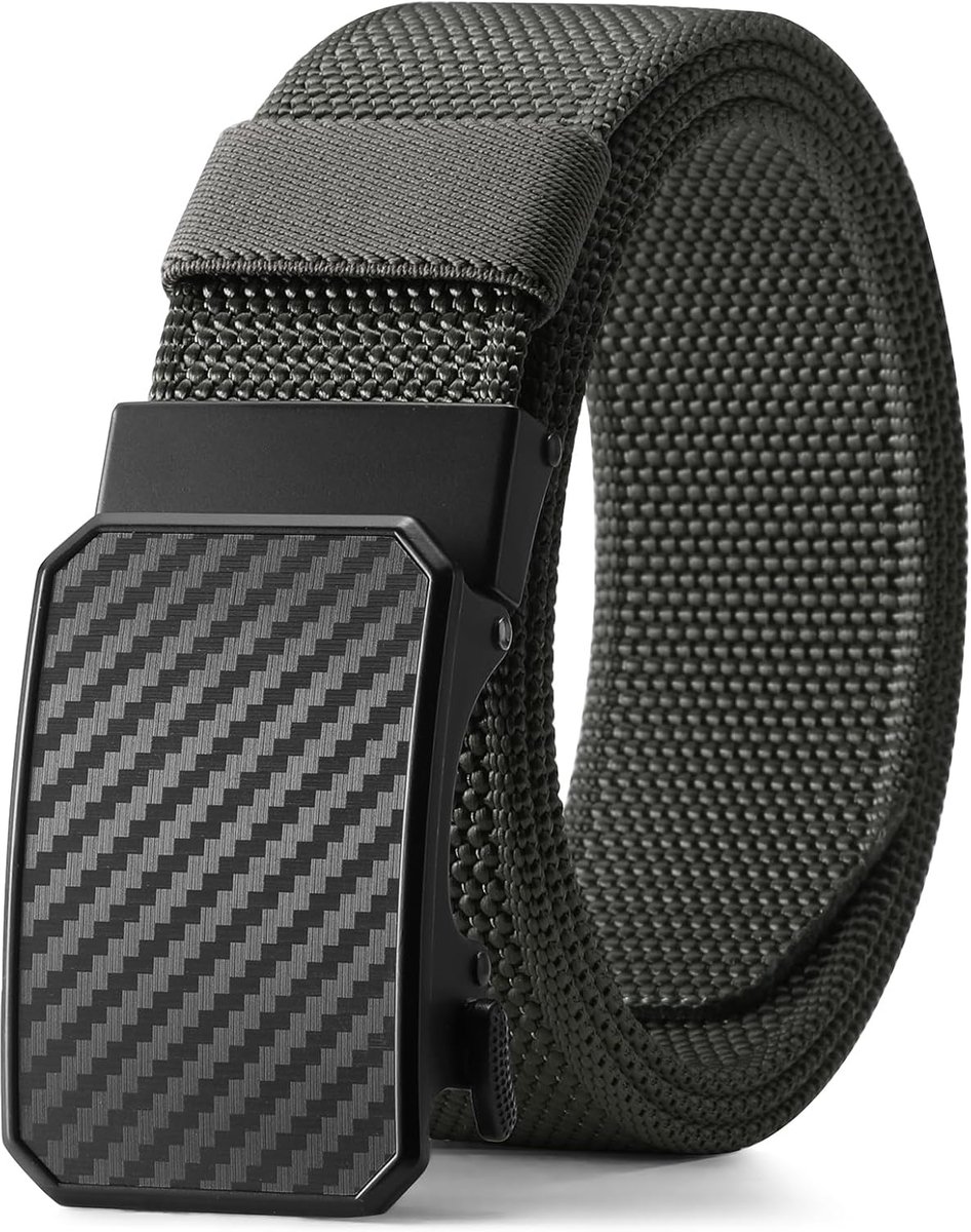 Herenriem, elastische riem voor heren, tactische riem, ratel, automatische sluiting voor nylon, stoffen riem heren, breed, 38 mm, maat verstelbare riem