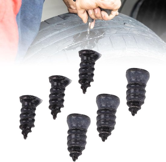 Bandenreparatieset - Bandenpluggen Kit - Lekkende Banden Repareren - Duurzaam Rubber Materiaal - 120 Stuks - Zwart — afbeelding 4
