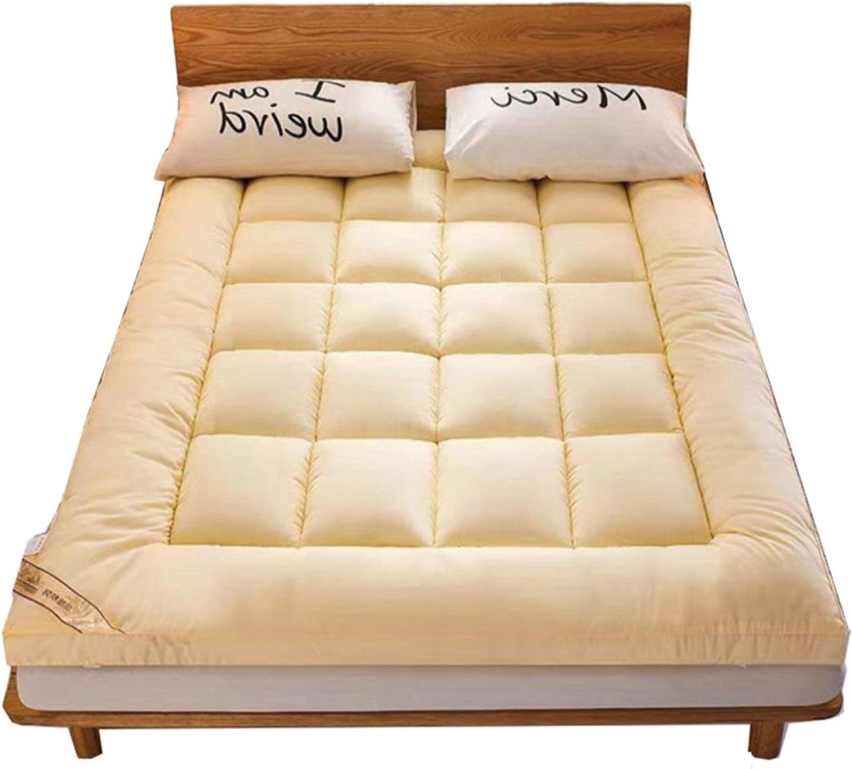 Futon Matras - Japanse Matras Vloermatras - Comfortabel Slapen - Ergonomisch Ontwerp - 150x200cm - Geel