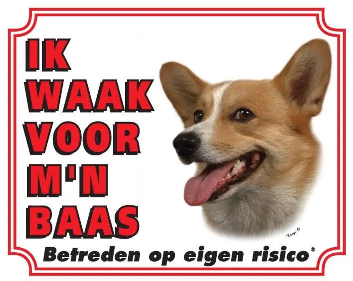 Bol.com Welsh Corgi Waakbord - Ik waak voor mijn baas aanbieding