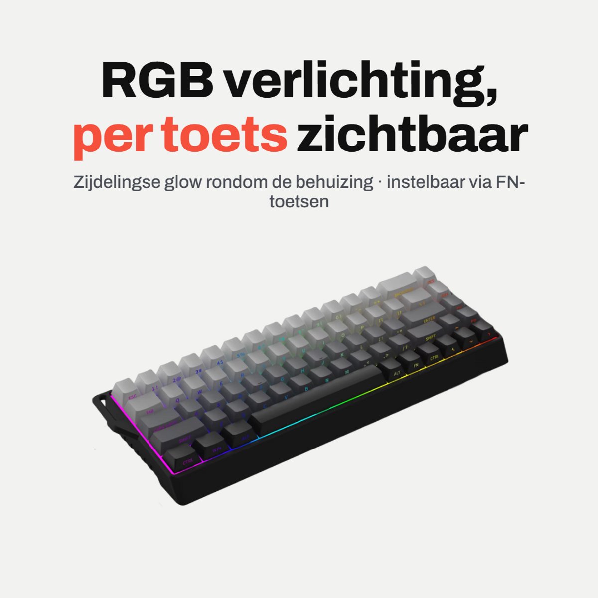Amply K68 Mechanisch Gaming Toetsenbord - Draadloos Bluetooth & 2.4GHz en Bedraad thumbnail 2