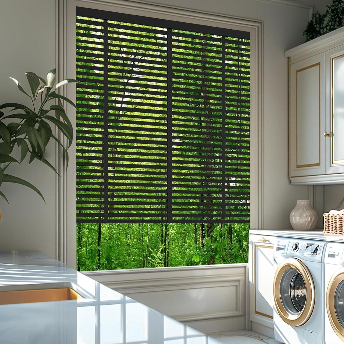 Houten Jaloezieën - Raambekleding Luiken - Lichtregeling Privacy - 50 mm Lamellen - Aangepaste Maten - Zwart