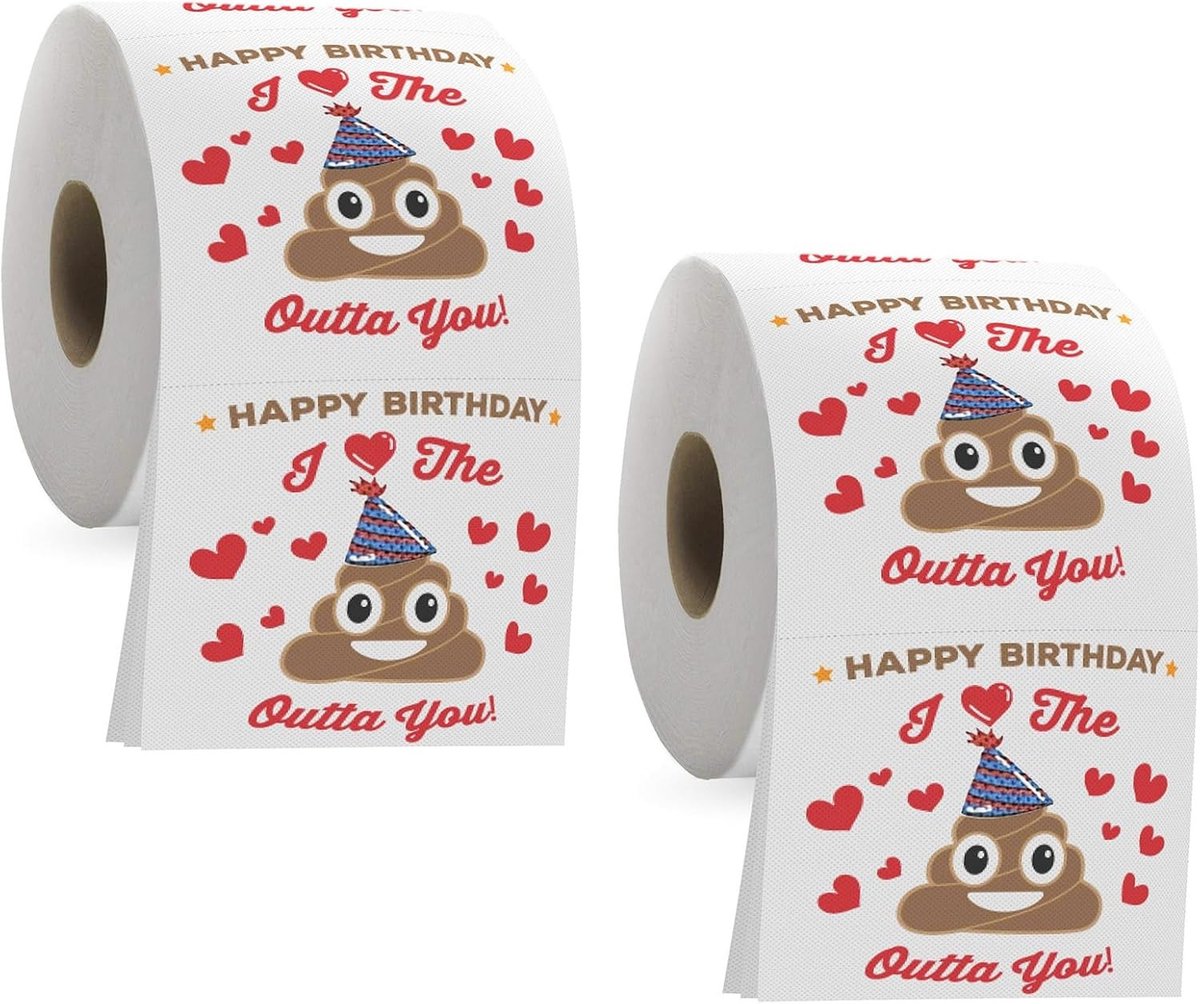 Toiletpapier met Poep Patroon - Leuk Cadeau voor Verjaardag, Creatieve Toiletdecoratie en Originele Geschenken voor Mannen en Vrouwen