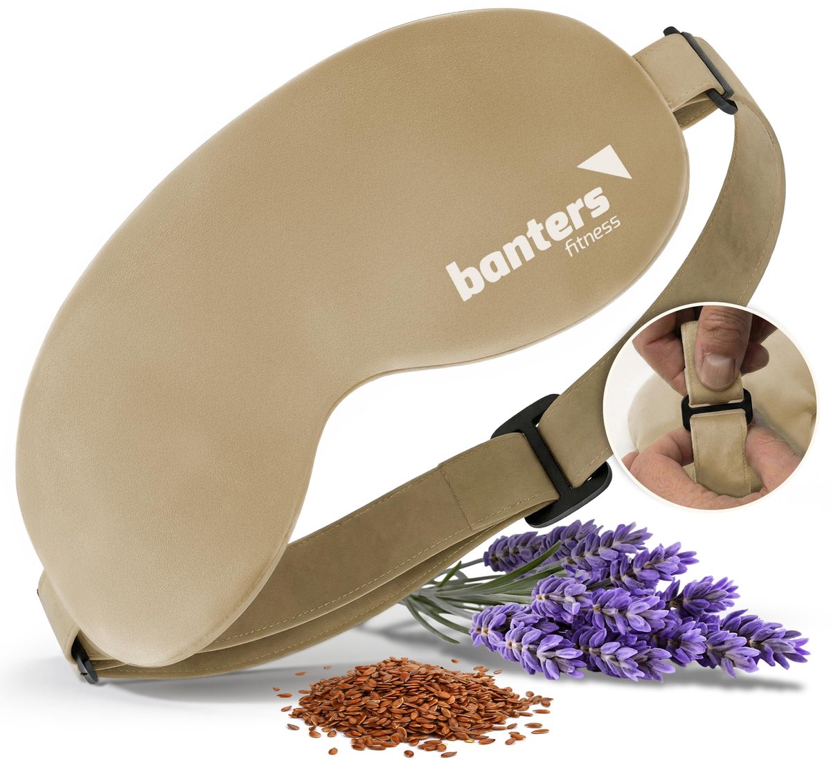 SnelShoppen - Biologisch oogkussen met lavendel, eucalyptus of cassia, fluwelen overtrek, verkoelend en verwarmend, ontspanning voor de ogen (klassiek
