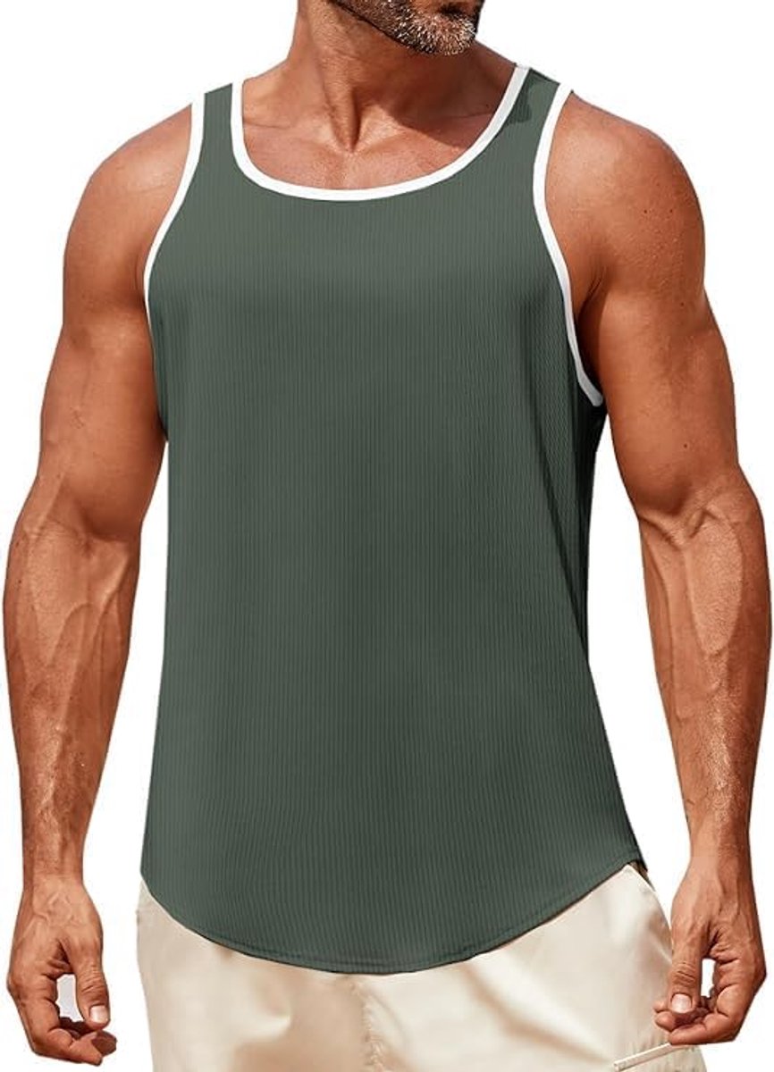 Tanktop voor heren, mouwloos, spiershirts, gym, fitness, functioneel shirt, training, onderhemd, bodybuilding, okselshirts, mannen, T-shirt, zomer, sport, hardloopshirt