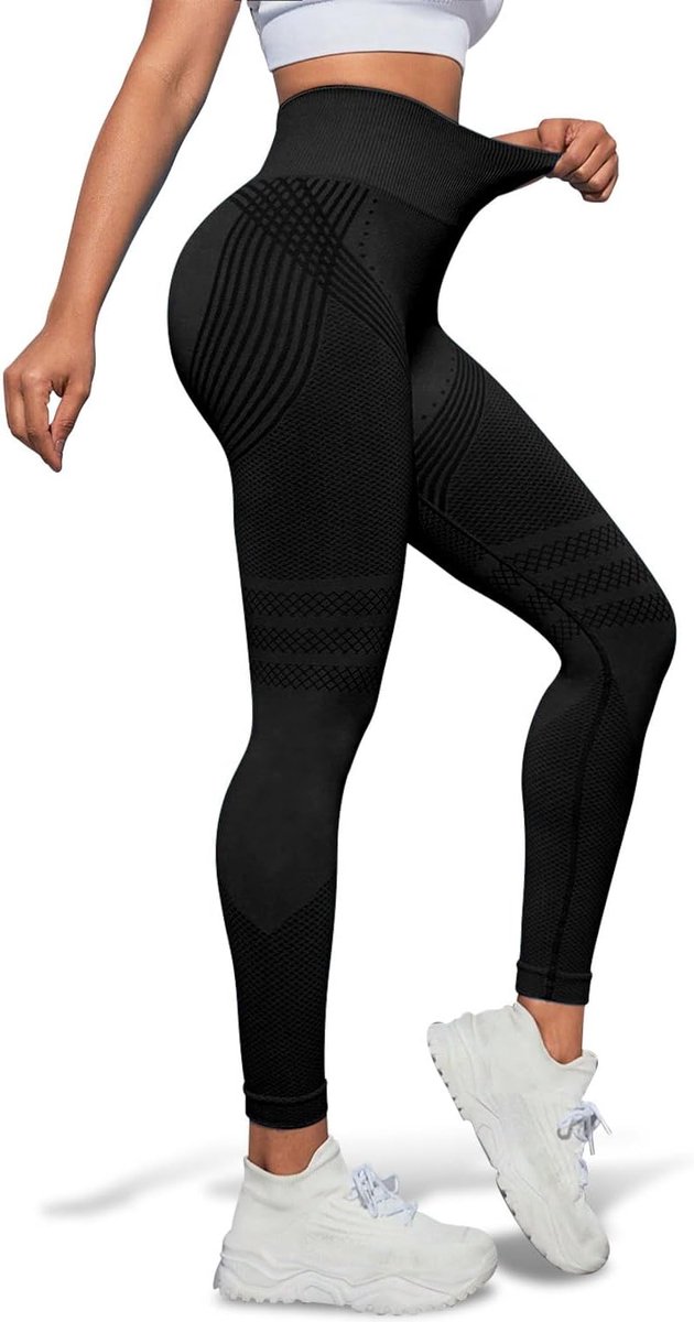 legging sportlegging dames lange ondoorzichtige compressie yogalegging booty lifting shaping hoge taille sportbroek